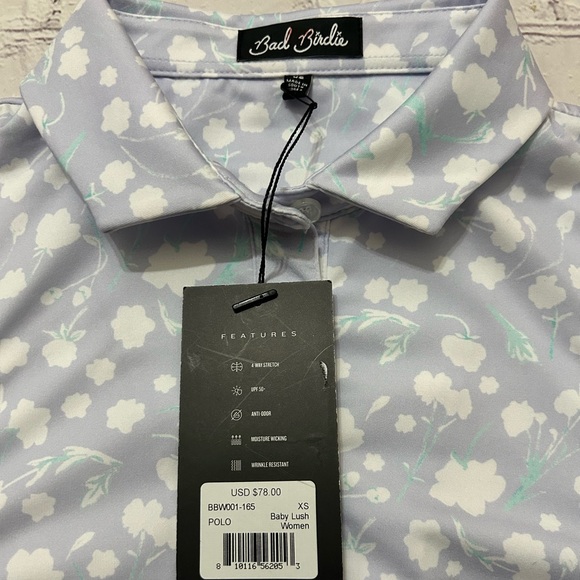 Bad Birdie NWT Baby Lush Floral Women's Sleeveless Golf Polo Shirt XS - Picture 5 of 7